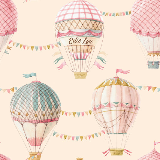 Personalised  Baby Wallpaper for Nurseries & Childrens bedrooms   'Belle Balloons'