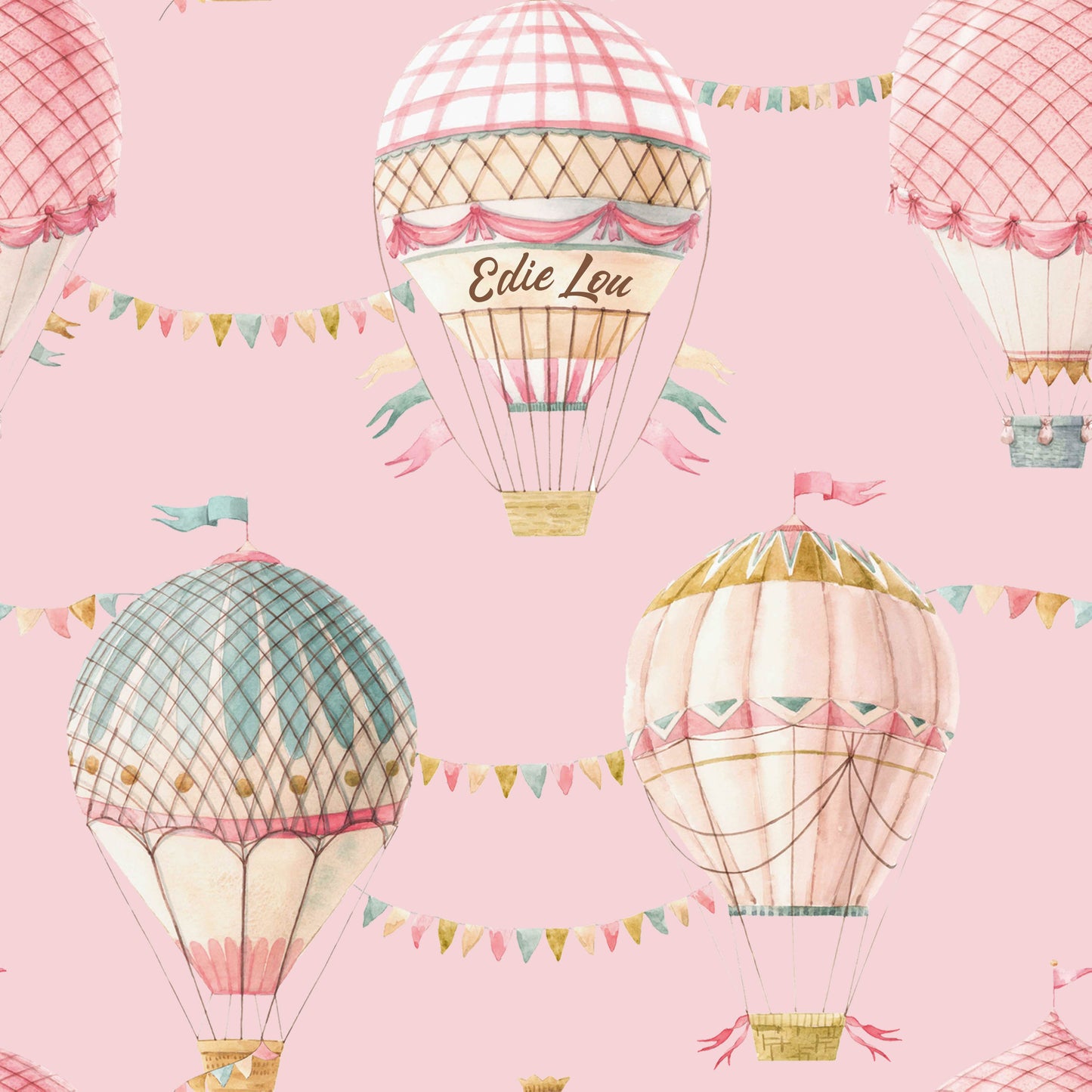 Personalised  Baby Wallpaper for Nurseries & Childrens bedrooms   'Belle Balloons'