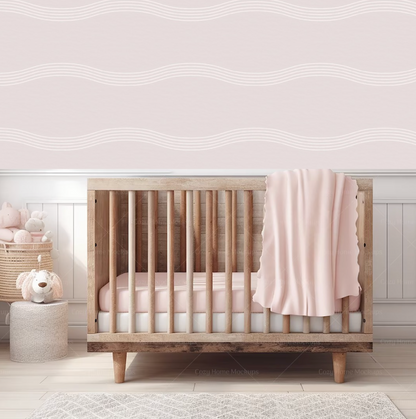 Calming Wavy Bespoke  - Nursery or Childrens Luxury Wallpaper