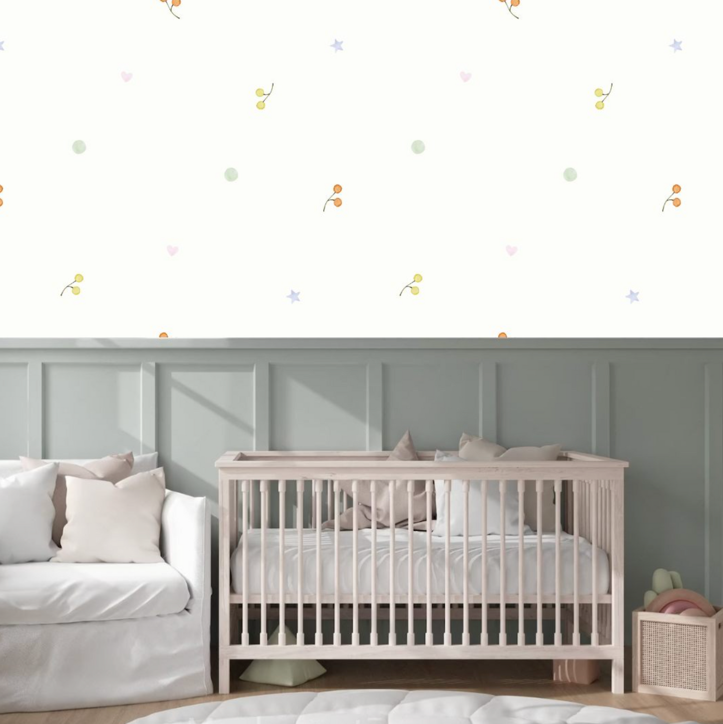 Childrens Wallpaper - Custom Made - Beautiful  Dainty  Design