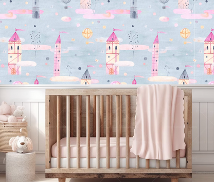 Exclusive Fairytale Castles & Floating Balloons, Children & Baby Wallpaper