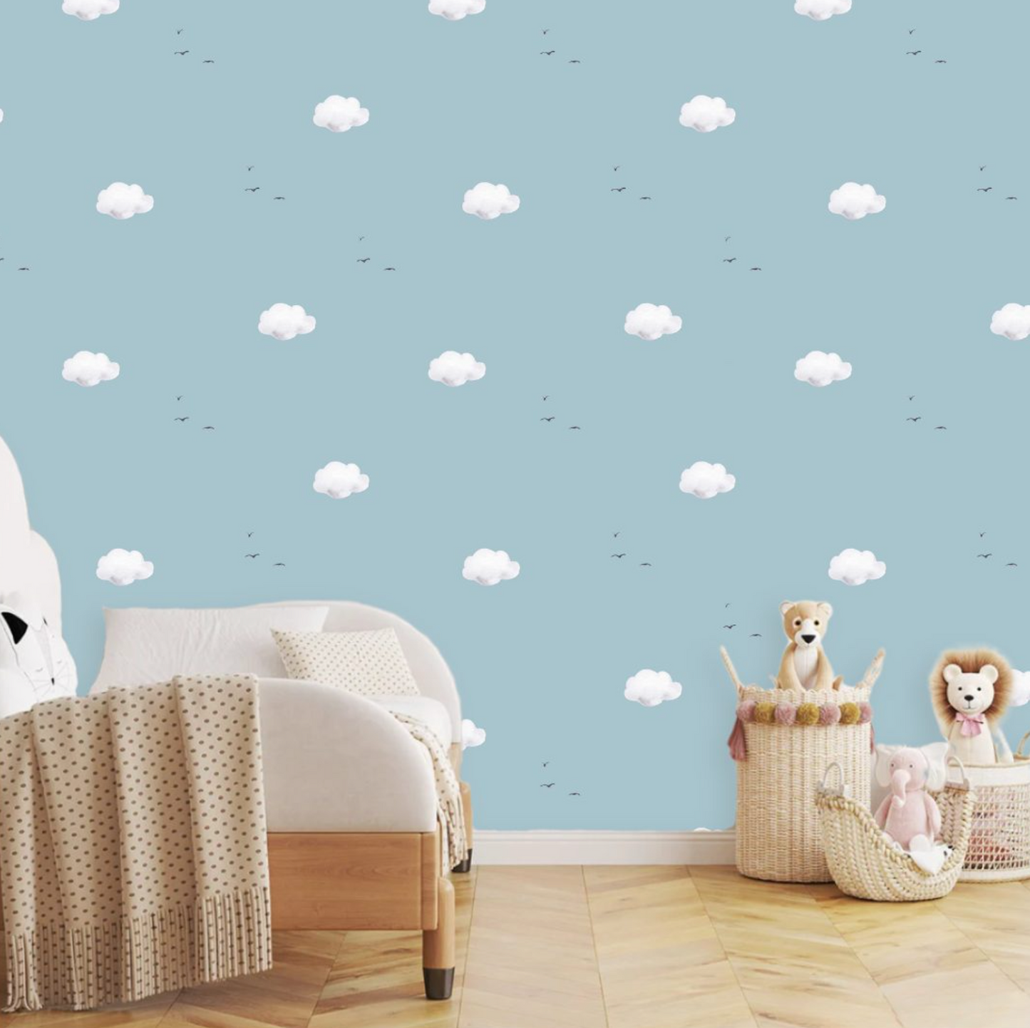 Fluffy Clouds Day Dream - Nursery or Childrens Bespoke Wallpaper