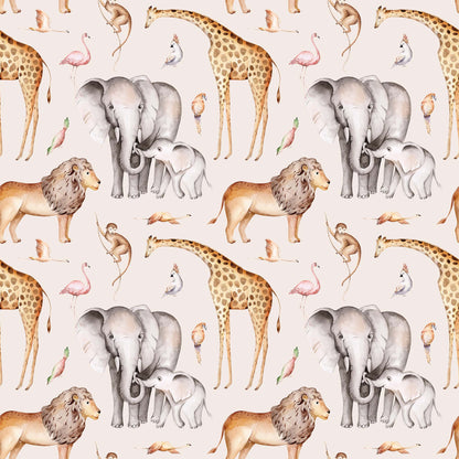 Childrens Exclusive Jungle Wallpaper - Lions Elephants Giraffes