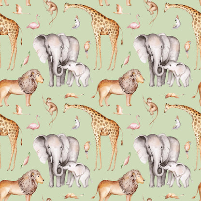 Childrens Exclusive Jungle Wallpaper - Lions Elephants Giraffes