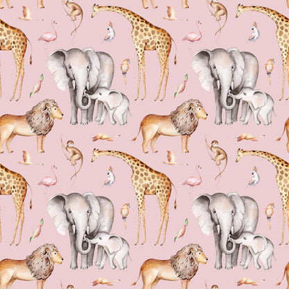 Childrens Exclusive Jungle Wallpaper - Lions Elephants Giraffes