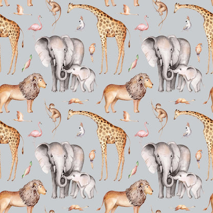 Childrens Exclusive Jungle Wallpaper - Lions Elephants Giraffes