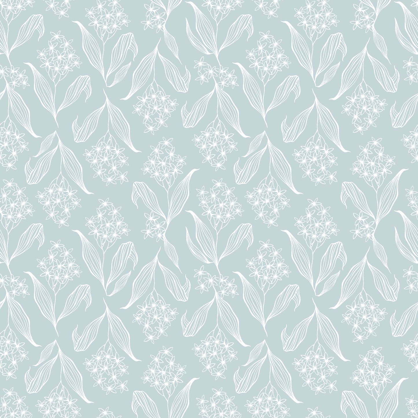 Blue Baby's relaxing nursery wallpaper with flowers in pastel shades