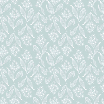 Blue Baby's relaxing nursery wallpaper with flowers in pastel shades