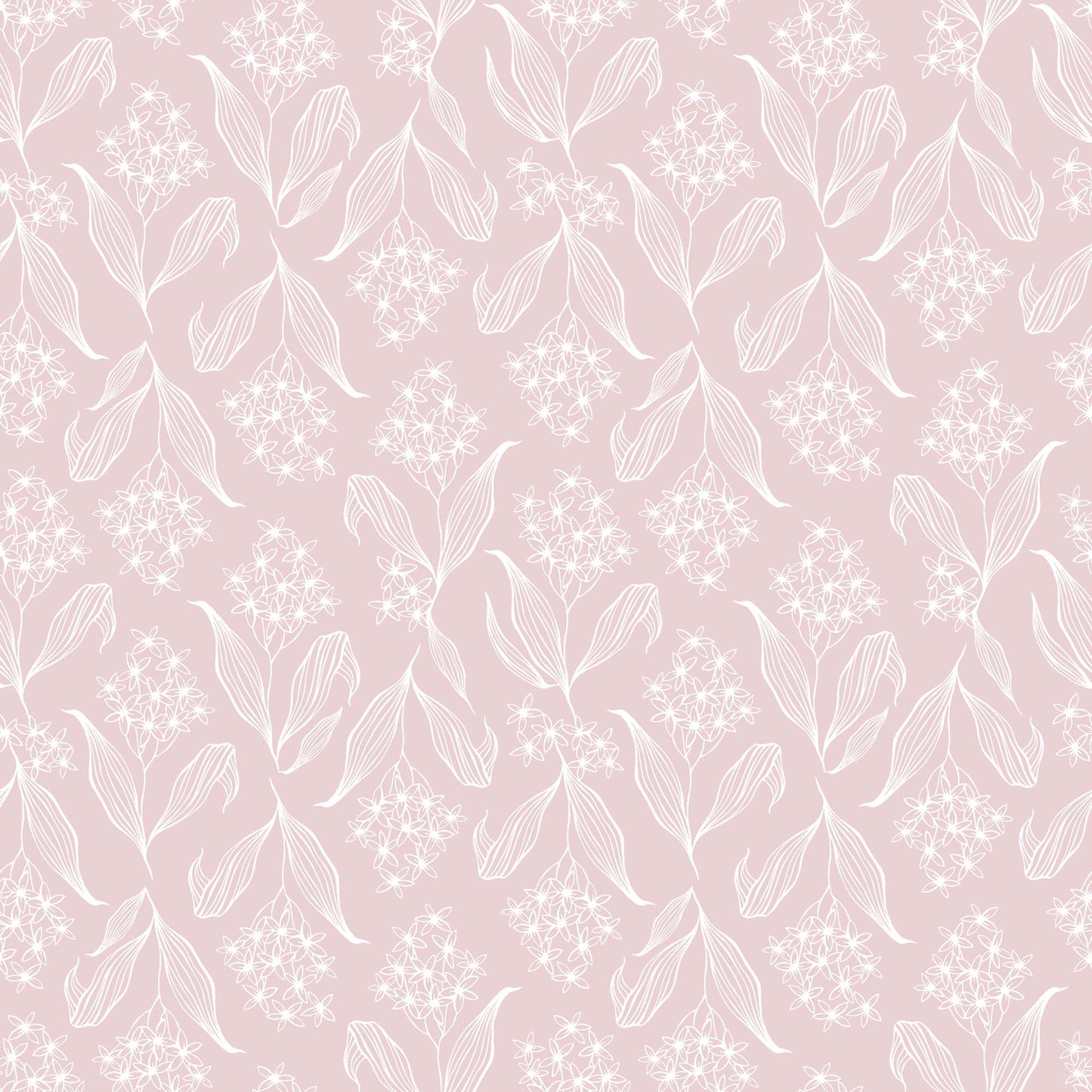 Pastel Pink Baby's relaxing nursery wallpaper with flowers in pastel shades