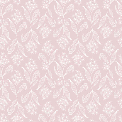 Pastel Pink Baby's relaxing nursery wallpaper with flowers in pastel shades