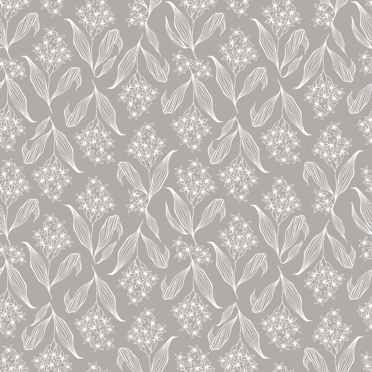 Grey Baby's relaxing nursery wallpaper with flowers in pastel shades