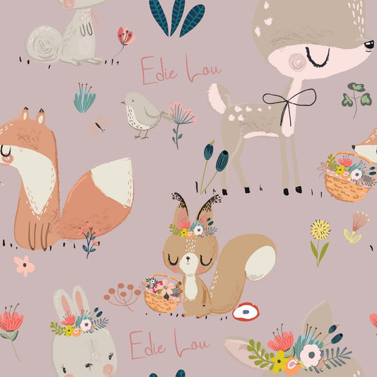 Animals Picnic Time - Luxury Children's Wallpaper Foxes Rabbits Birds