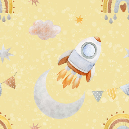 Blast off into Space with Rockets Moon & Stars