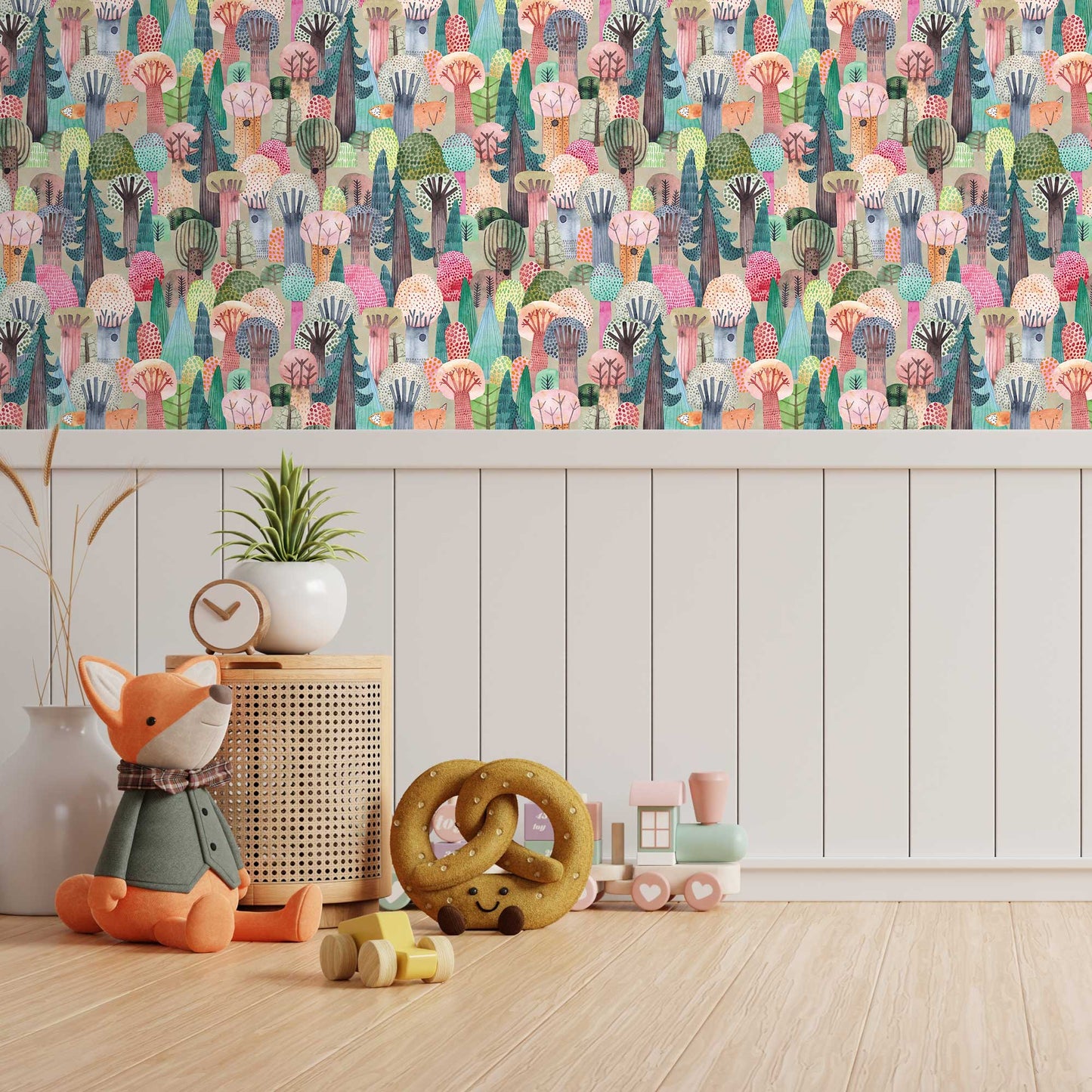 Mr Fox - Childrens Luxury Wallpaper - Trees & Lush Forest - Colourful