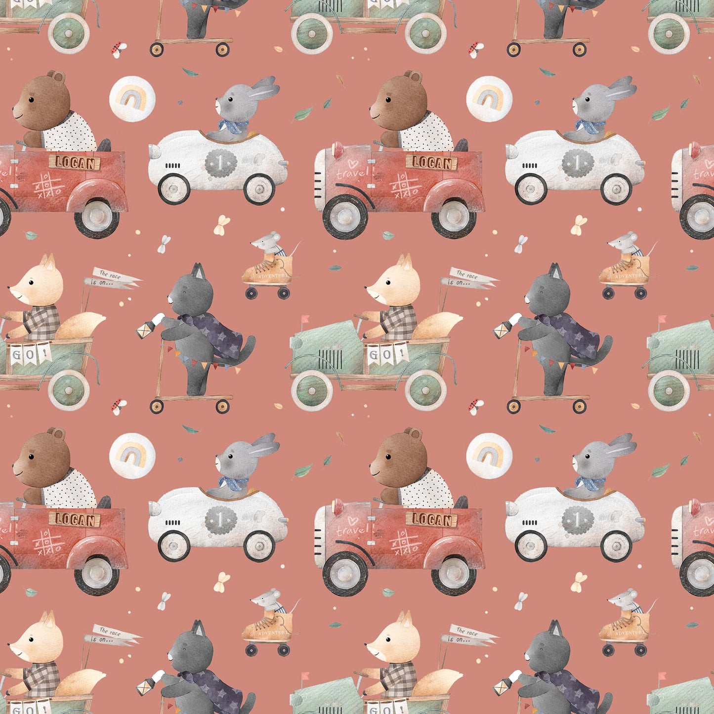 The Race is ON ... Personalised & Bespoke Childrens Wallpaper