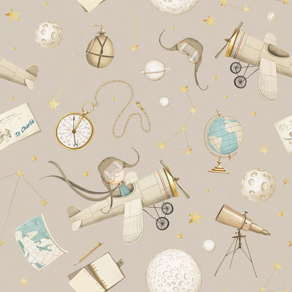 Astronomy is FUN - Personalised & Bespoke Childrens Nursery or Playroom Wallpaper