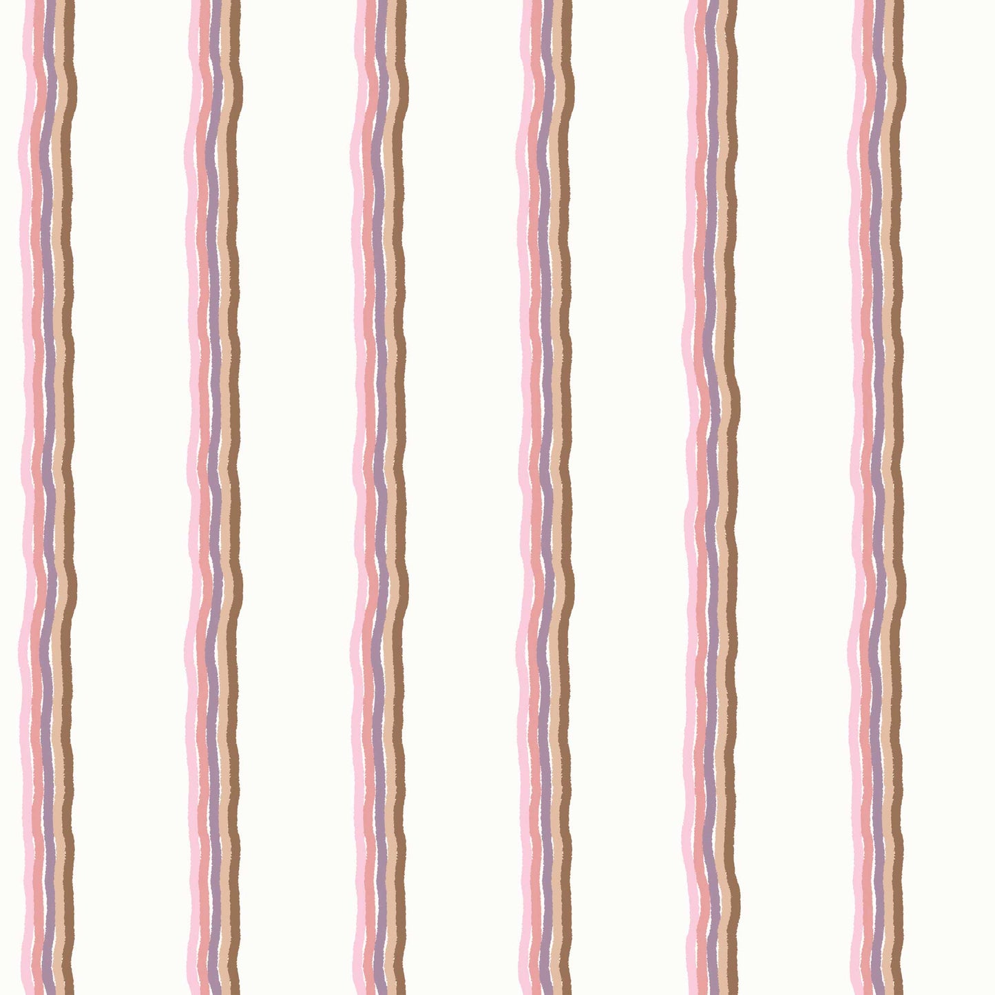 Childrens Pinstriped Bedroom Wallpaper in Five Colourful Wavy Lines