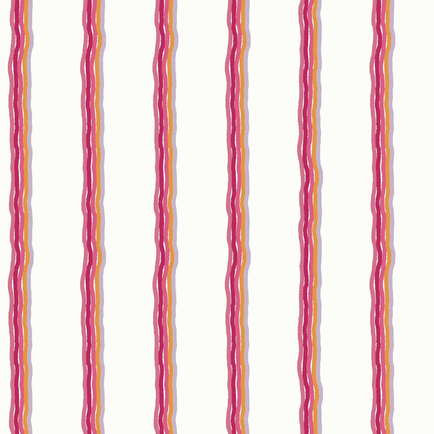 Childrens Pinstriped Bedroom Wallpaper in Five Colourful Wavy Lines