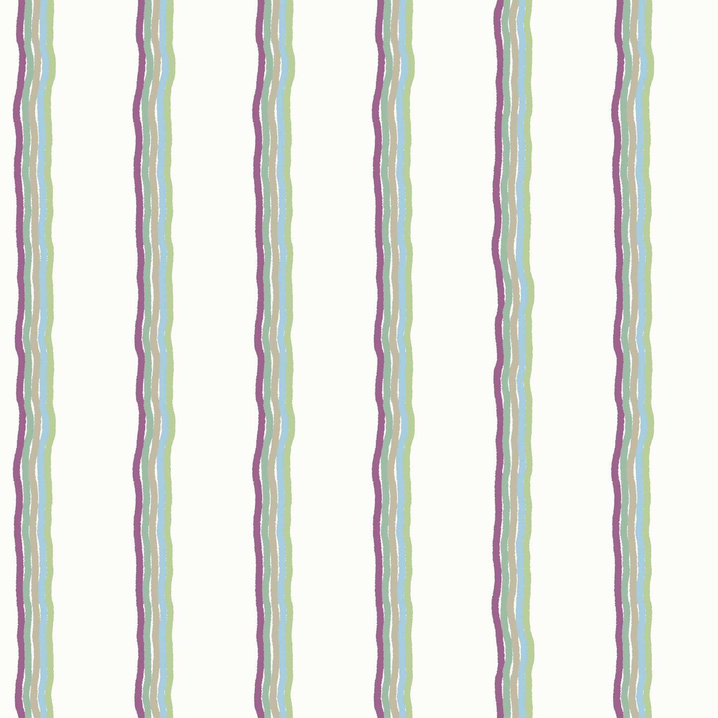 Childrens Pinstriped Bedroom Wallpaper in Five Colourful Wavy Lines