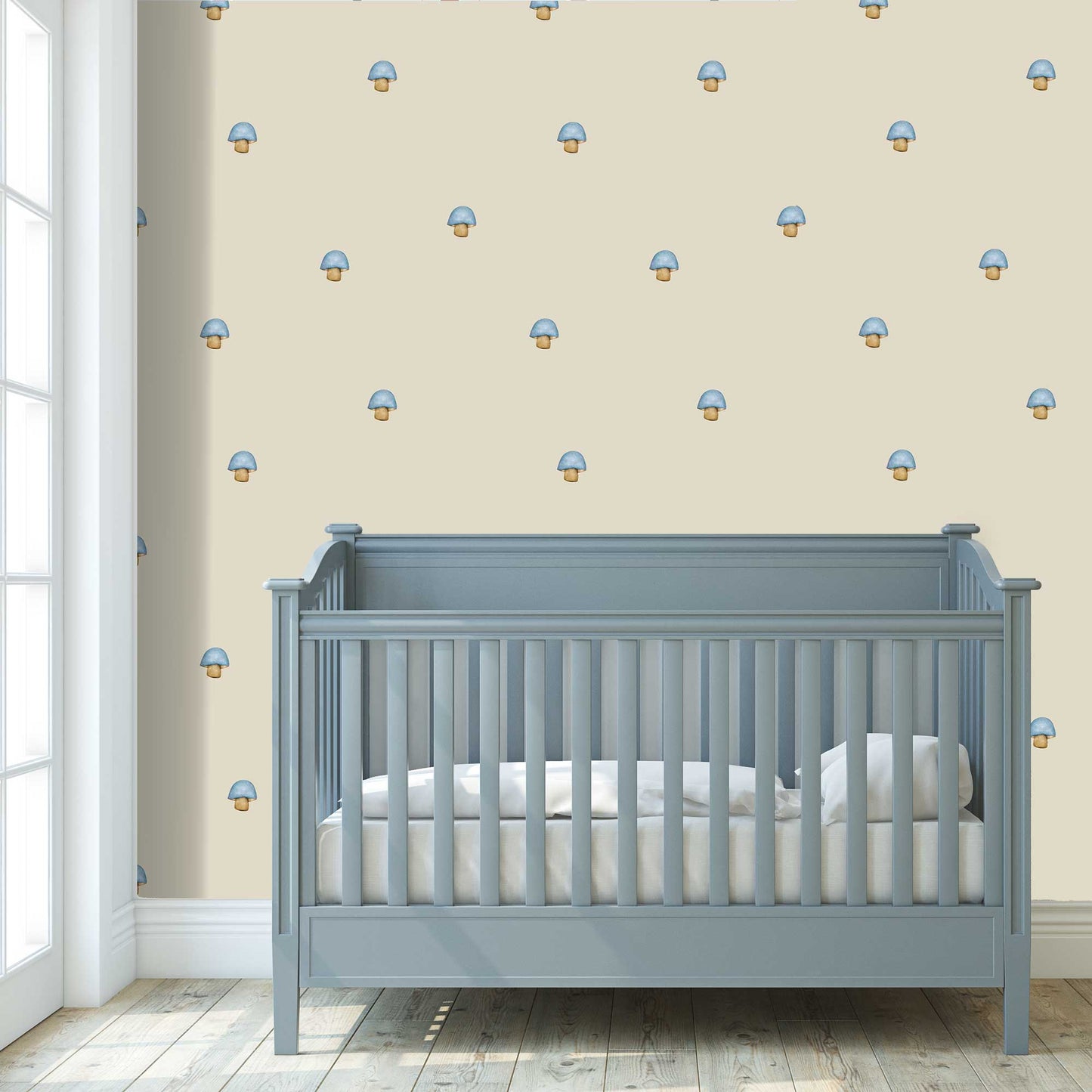 Shroom - Nursery Childrens Bespoke Wallpaper Cute Mushrooms