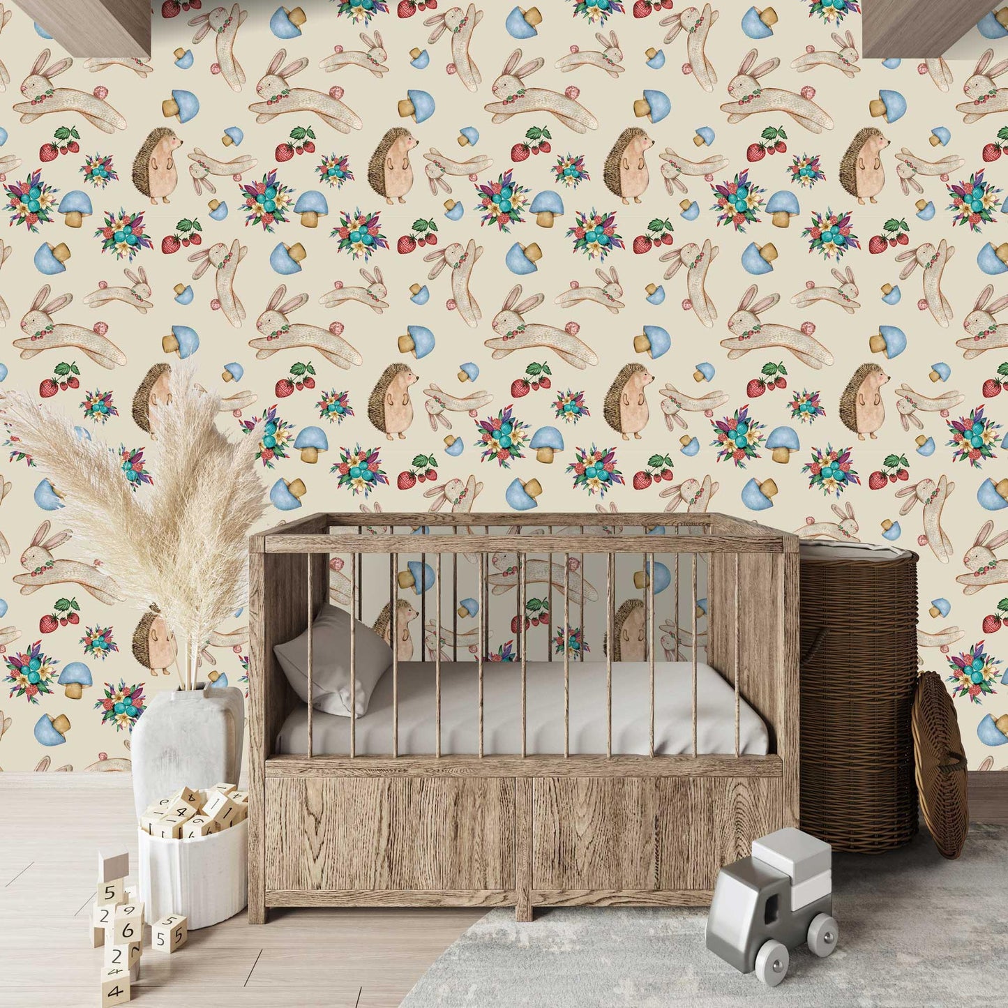 Bespoke & Personalised Childrens Springtime Rabbit Wallpaper