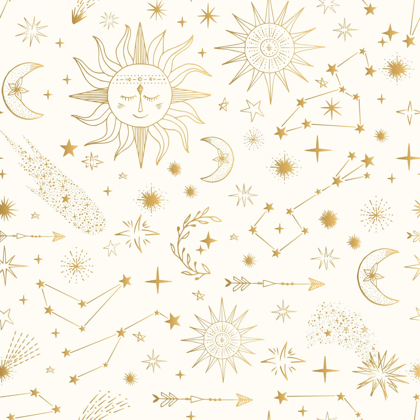 Shooting Stars -  Moons & Sundials -  Bespoke Childrens Nursery Wallpaper