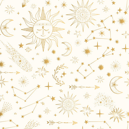 Shooting Stars -  Moons & Sundials -  Bespoke Childrens Nursery Wallpaper