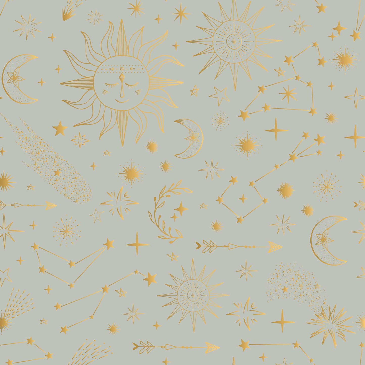 Shooting Stars -  Moons & Sundials -  Bespoke Childrens Nursery Wallpaper