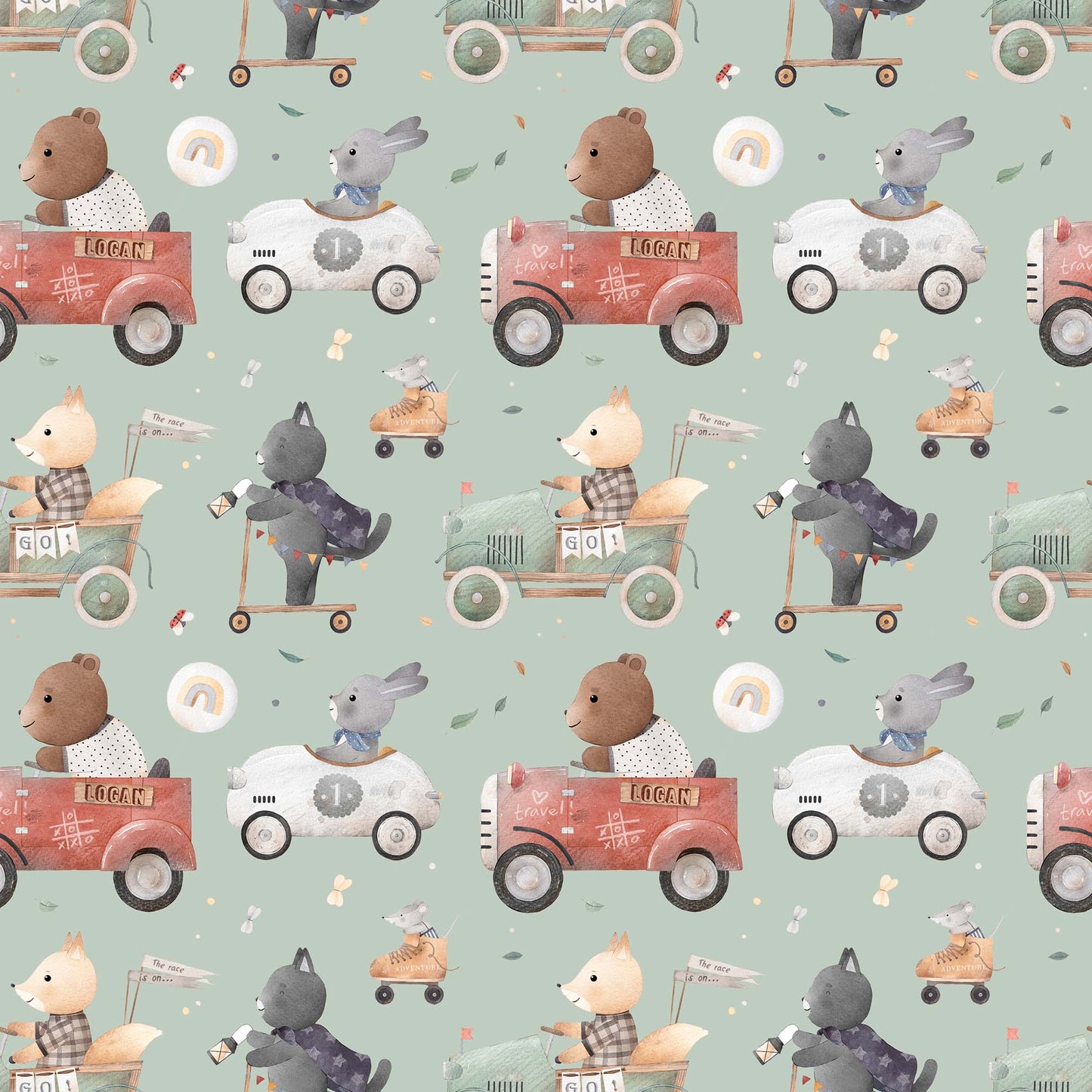 The Race is ON ... Personalised & Bespoke Childrens Wallpaper