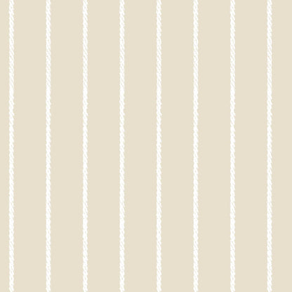 Warm Beige Luxury Wallpaper for Childrens Bedrooms - Pinstripe rope effect design