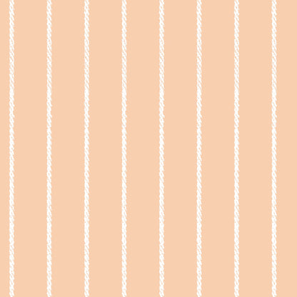 Apricot Peach Luxury Wallpaper for Childrens Bedrooms - Pinstripe rope effect design