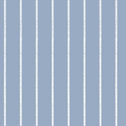 Denim Blue Luxury Wallpaper for Childrens Bedrooms - Pinstripe rope effect design