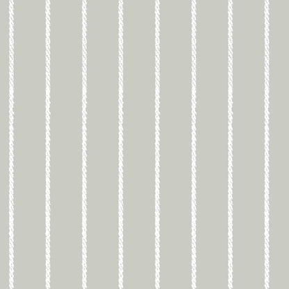 Sage Grey Luxury Wallpaper for Childrens Bedrooms - Pinstripe rope effect design